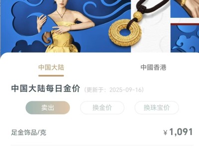 国内金饰克价首次突破1090元关口 